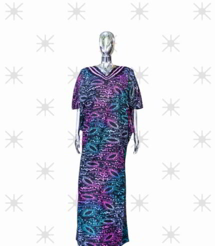 Isioma Collection - Opulent Beaded Ankara Boubous Kaftan