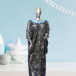 Nkem Collection: Abaya Kaftan with Blue Bead Embellishments