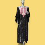 Oriola Collection: Boubou Kaftan with Fuchsia Pink Embroidery