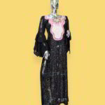 Oreofe Collection: Boubou Kaftan with Pink Star Shape Embroidery