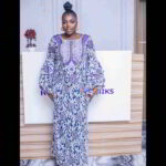 Oriola Collection: Boubou Kaftan with Purple and Lilac Embroidery