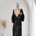 Oriola Collection: Boubou Kaftan with Fuchsia Pink Embroidery