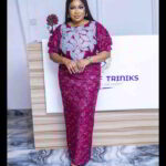 Adaeze Collection: Opulent Oasis Boubou Kaftan - Embroidered Elegance with Twinkling Stones