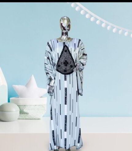Ara Collection: Silken Symphony Abaya Kaftan Embroidered Magnificence