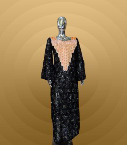 Bola Collection: Boubou Kaftan - Embroidered Beauty with Shimmering Stone Embellishments