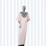 Bolu Collection: Whimsical Whisper Boubou Kaftan - Embellished Embroidery with Gleaming Stones