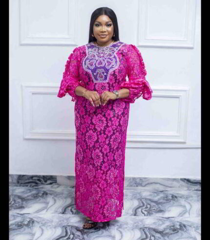 Ekene Collection: Mystic Moonrise Kaftan - Embroidered Opulence with Sparkling Stones