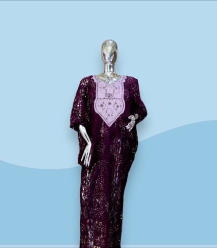 Ekene Collection: Ivory Illumination Kaftan - Handcrafted Embroidery and Shiny Stones