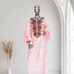 Eri Collection: Sunset Sparkle Boubou Kaftan - Intricate Embroidery and Dazzling Stonework