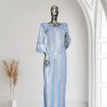 Eri Collection: Emerald Envy Boubou Kaftan - Embroidered Beauty Adorned with Shiny Stone