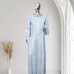 Eri Collection: Blissful Bloom Boubou Kaftan - Handcrafted Embroidery and Radiant Stones