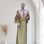 Eri Collection: Silken Starlight Boubou Kaftan - Embroidered Elegance with Shimmering Stones