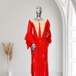Eri Collection: Midnight Majesty Boubou Kaftan - Embroidered Elegance with Gleaming Stones