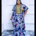 Ewa Collection: Mystic Moonrise Boubou Kaftan - Embroidered Opulence with Shiny Stones