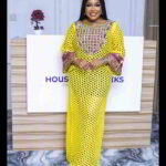 Ibukun Collection: Pearl Paradise Boubou Kaftan Intricate Embroidery and Dazzling Stonework