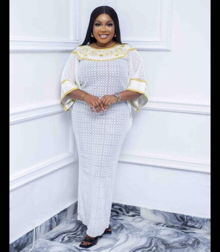 Ibukun Collection: Sapphire Serenade  Boubou Kaftan Luxurious - Embroidery with Dazzling Stones