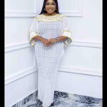 Ibukun Collection: Sapphire Serenade  Boubou Kaftan Luxurious - Embroidery with Dazzling Stones