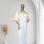 Ibukun Collection: Golden Gala Boubou Kaftan - Embroidered Beauty with Shimmering Stones