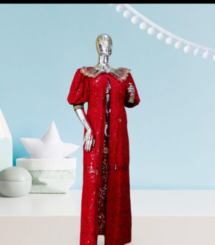 Ini Collection: Aso Oke Fabric With Intricate Embroidery Details on Kimono