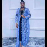Ini Collection: Kimono with luxurious Aso Oke fabric