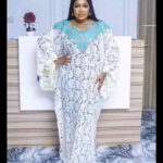 Kiki Collection Abaya Boubou Kaftan: Embroidered Glamour with Luminous Stone Accents