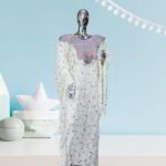 Kiki Collection Abaya Boubou Kaftan: Embroidered Charm with Glittering Gemstone Accents