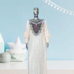 Moronke Collection: Celestial Splendor Kaftan - Handcrafted Embroidery and Sparkling Stones