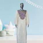 Moronke Collection: Radiant Reverie Kaftan - Embroidered Splendor with Gleaming Stones
