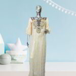 Moronke Collection: Moonlit Majesty Kaftan - Embroidered Beauty with Shimmering Stone