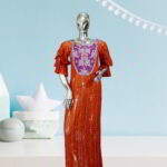 Nimi Collection: Ivory Illumination Kaftan - Embroidered Splendor with Shiny Stone