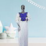 Nimi Collection: Golden Gala Kaftan - Embellished Elegance with Shimmering Stones
