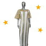 Olori Collection: Celestial Couture Kaftan - Embellished Elegance with Luminous Stones