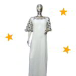 Olori Collection: Opulent Orchid Kaftan - Handcrafted Embroidery and Glittering Stones