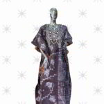 Nifemi Collection: Moonlit Majesty Boubou Kaftan - Handcrafted Embroidery and Radiant Stones
