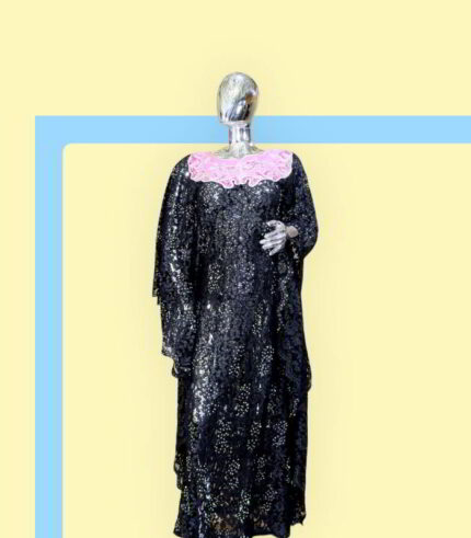 Tiara Collection: Divine Dynasty Boubou Kaftan - Embroidered Opulence with Glimmering Stones