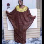 Tiara Collection: "Luxurious Luminary Abaya Kaftan - Embellished Embroidery and Gleaming Stone