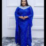 Tiara Collection: Ethereal Enchantment Boubou Kaftan - Embellished Beauty with Gleaming Stones