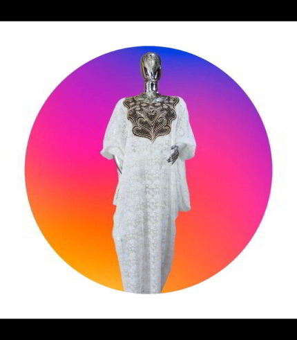 Toke Collection: Elegant Enchantment Boubou Kaftan - Luxurious Embroidery and Gleaming Stones