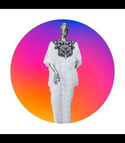 Toke Collection: Enchanted Elegance Boubou Kaftan - Embellished Embroidery with Luminous Stones