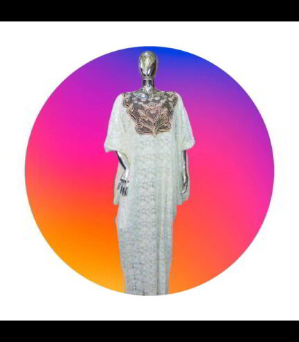 Toke Collection: Celestial Splendor Boubou Kaftan - Handcrafted Embroidery and Sparkling Stones