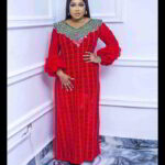 Wura Collection Boubou Kaftan: Embroidered Grace with Luminous Crystal Embellishments