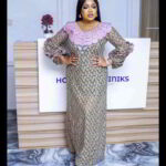 Wura Collection  Boubou Kaftan: Embroidered Class with Enchanting Gemstone Accents