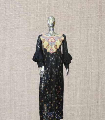 Yimi Collection Boubou Kaftan: Embroidered Splendor with Brilliant Stone Detailing