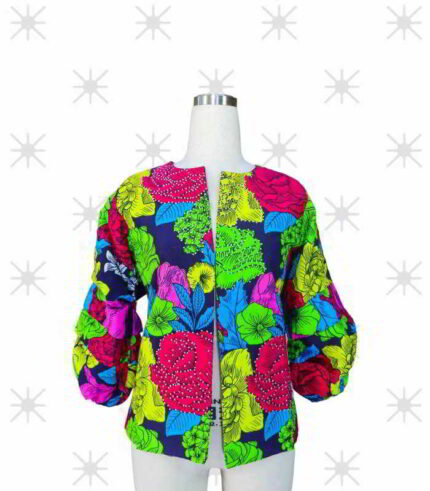 Ime Collection: Ankara Top Embellished with Sparkling Stones