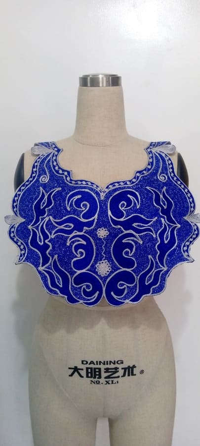 Blue Full Neck Embroidery