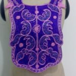 Blue and Pink Embroidered Neck