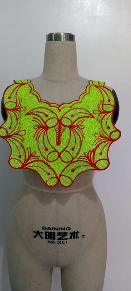 Yellow and Orange Embroidery Neck