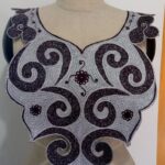 Black and Grey Embroidery Neck
