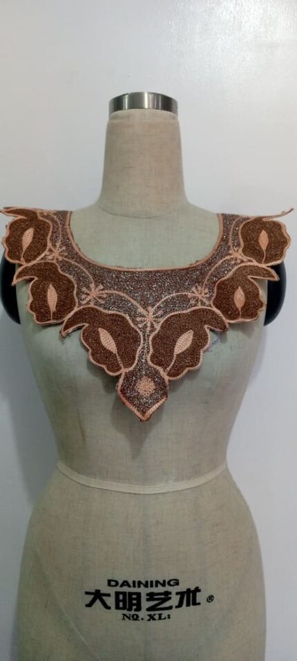 Elegant Bronze Embroidered Collar
