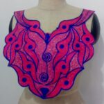 Pink and Royal Blue Embroidered Collar